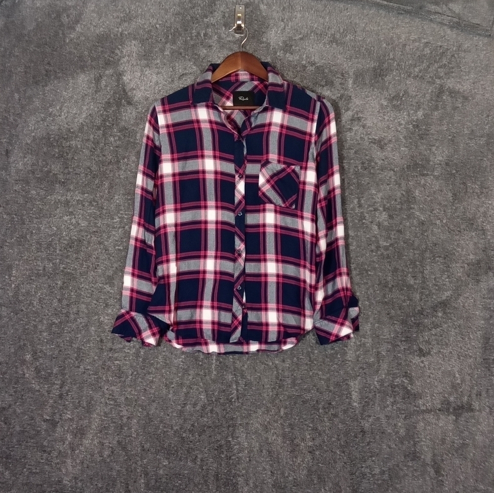 Rails hunter regent taffy white Plaid button down women's small shirt